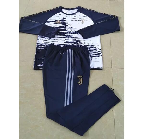 Juventus Navy White Training Kits Sweatshirt with Pants 2020/21